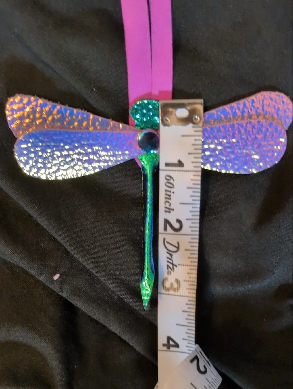 Hand Made, Leather Iridescent Dragonfly Bag Charm
